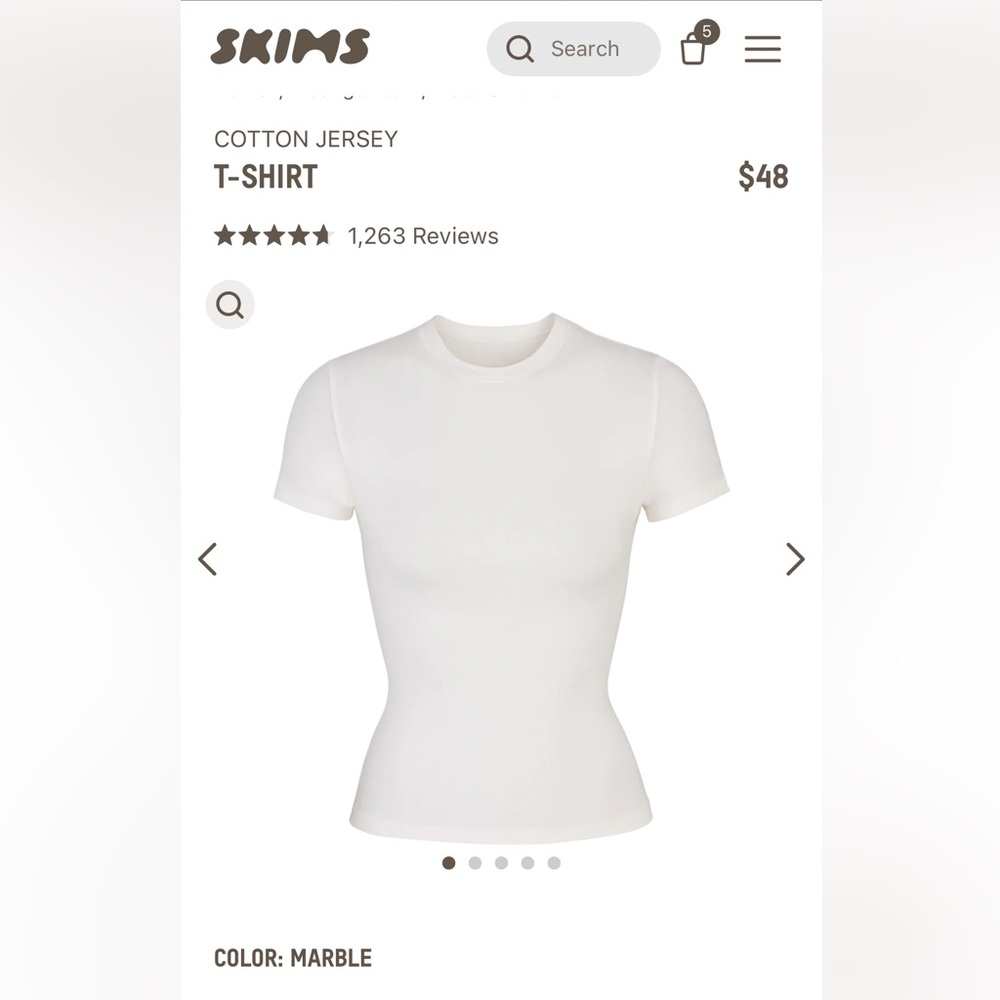 SKIMS Cotton Jersey T-Shirt - Marble NWT